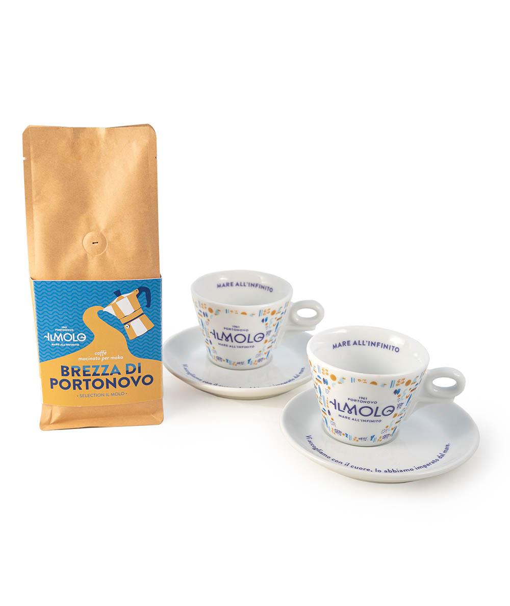 SET 6 TAZZINE CAFFE' BORBONE CON PIATTINO