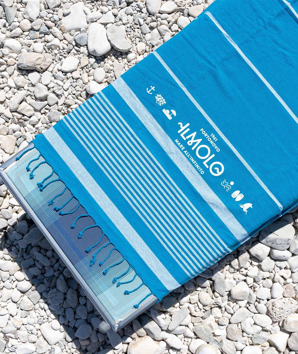 Telo mare - righe azzurro
